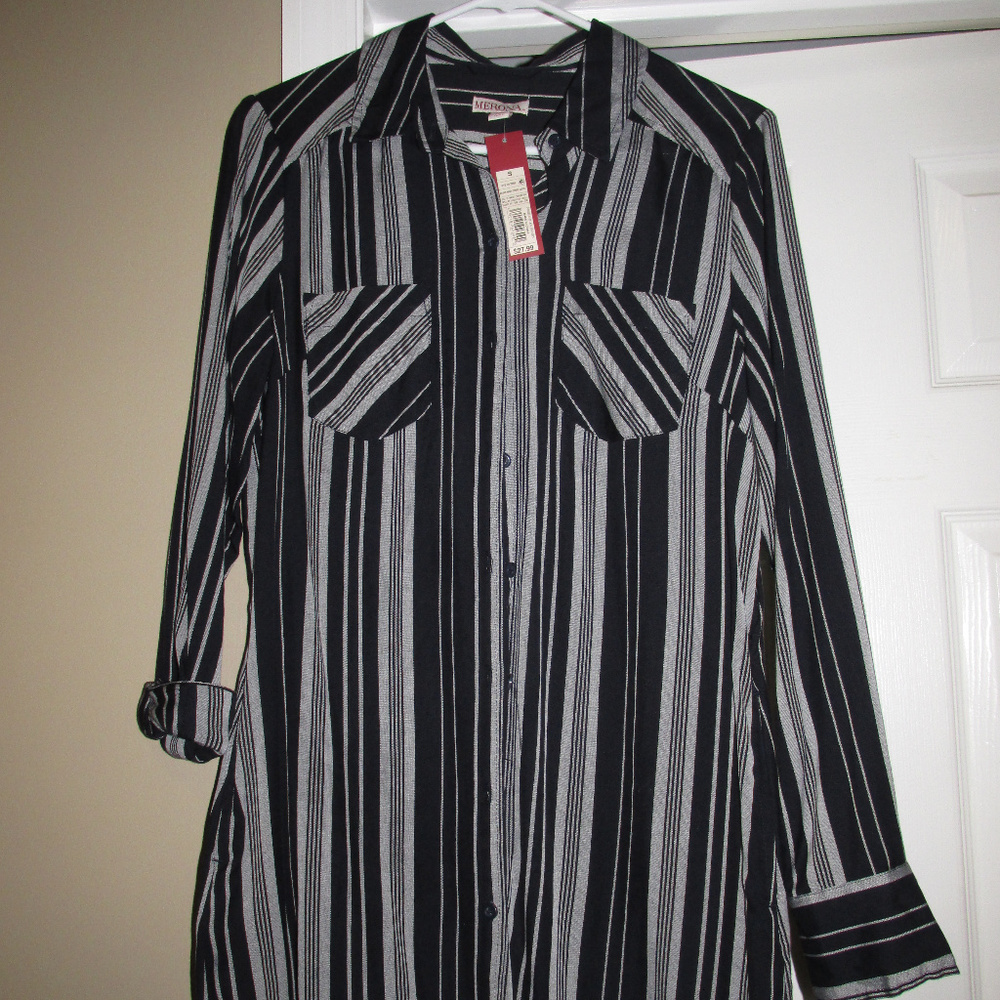 Merona Navy/White Stripe Dress